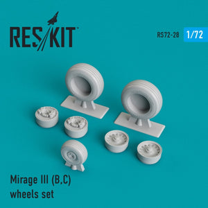 RESKIT RS72-0028 MIRAGE III (B,C) WHEELS SET 1/72