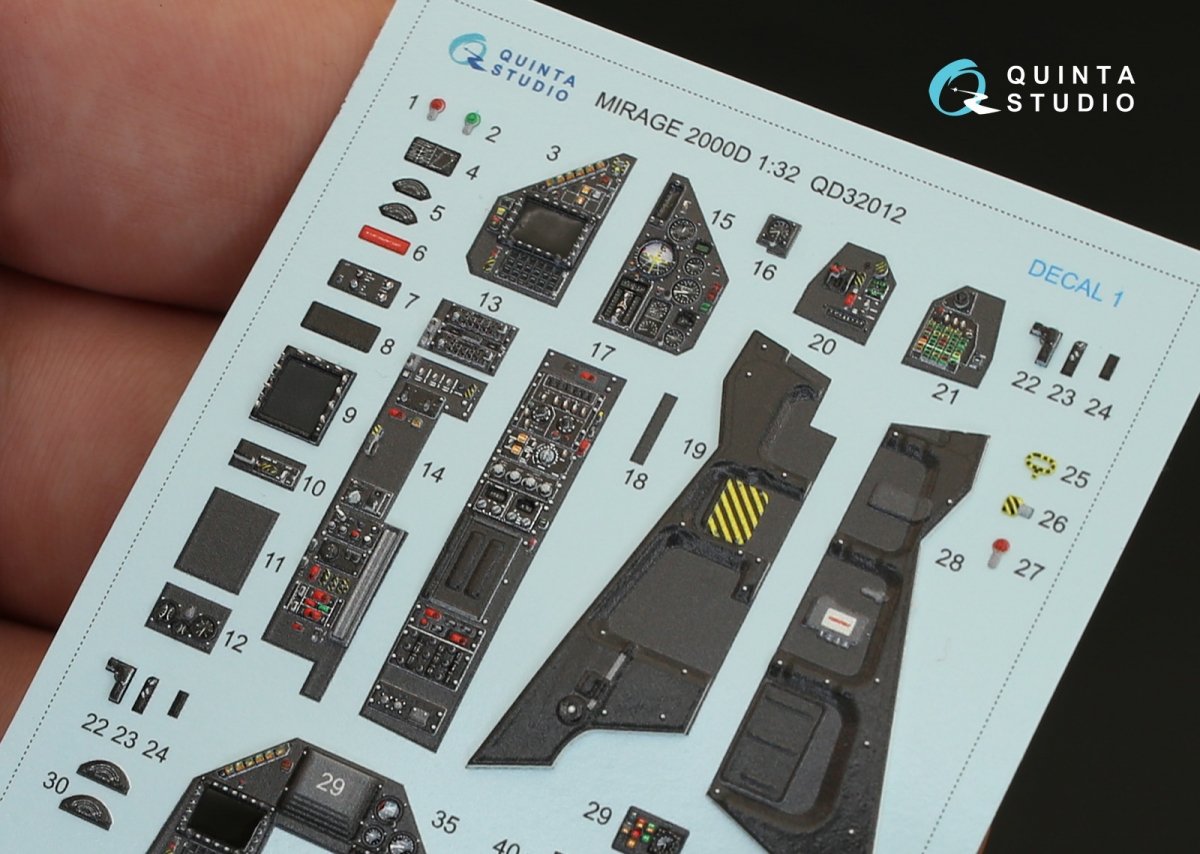 Quinta Studio QD32012 Mirage 2000D 3D-Printed &amp;amp; coloured Interior on decal paper (for Kitty Hawk kit) 1/32 – zdjęcie 7