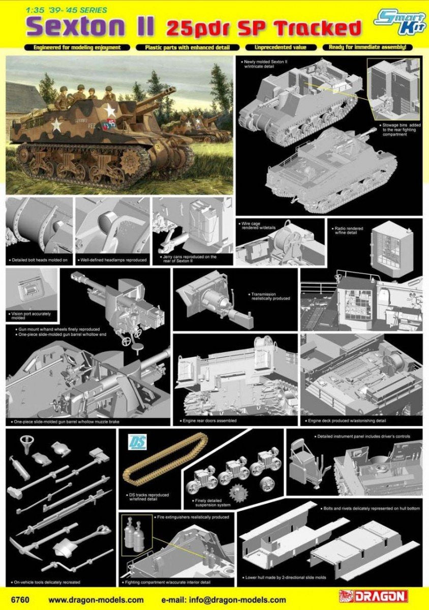 Dragon 6760 Sexton II 25pdr SP Tracked 1/35 – image 2