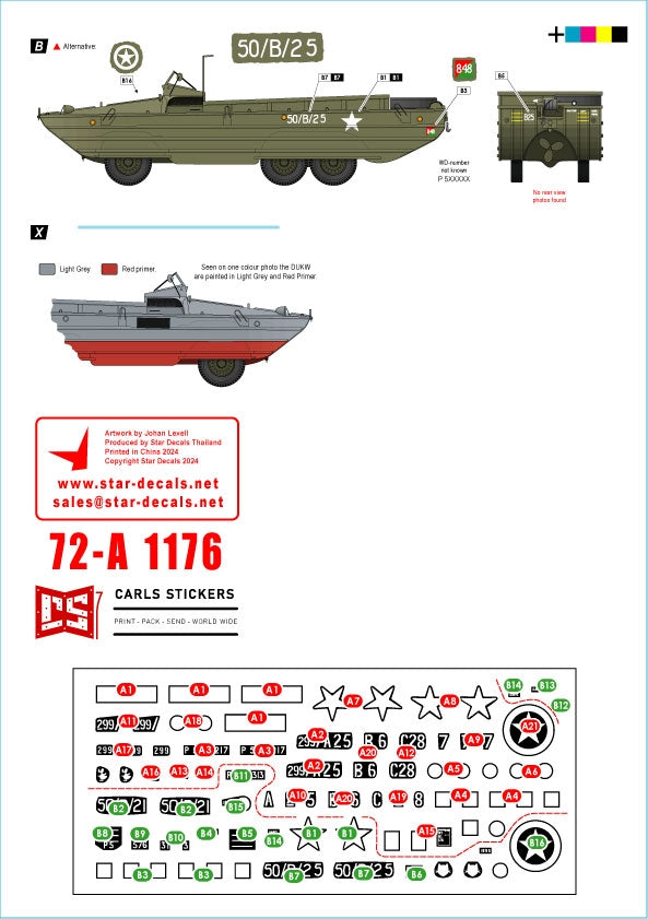 Star Decals 72-A1176 D-Day DUKW. British Amphibians # 1. 50 Coy (GT) and 299 Coy. (GT) RASC. 1/72 – image 2