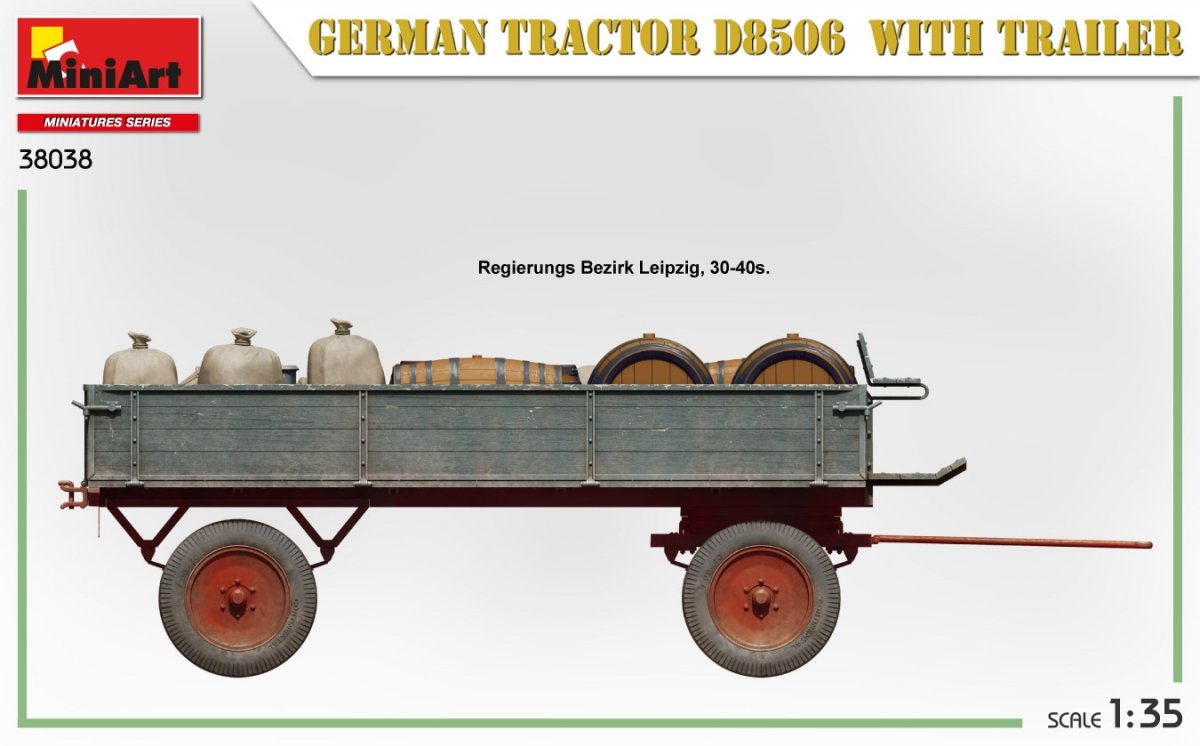 MiniArt 38038 German Tractor D8506 with trailer 1/35 – obrázek 8