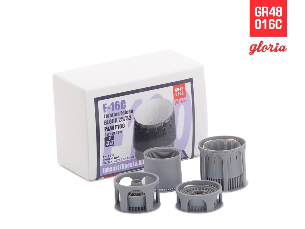 Gloria GR48016C F-16C F110-PW Carbon Fiber Exhaust Nozzle &amp;amp; Afterburner OPEN TAMIYA 1/48 – Bild 4