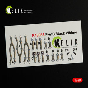 KELIK K48058 P-61B BLACK WIDOW INTERIOR 3D DECALS FOR GWH KIT 1/48 – Bild 2