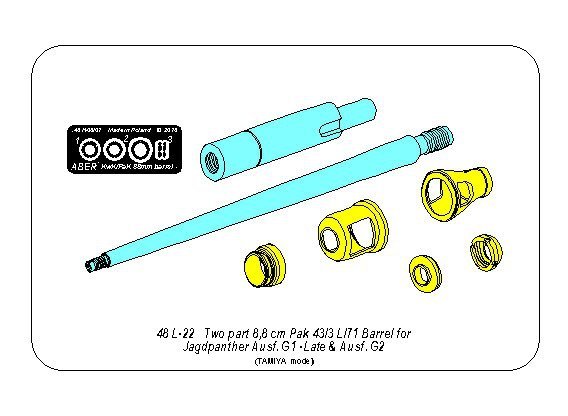 Aber 48L-22 Barrel Pak 43/3 L/71 8.8cm for Jagdpanter 1/48 – obrázek 14