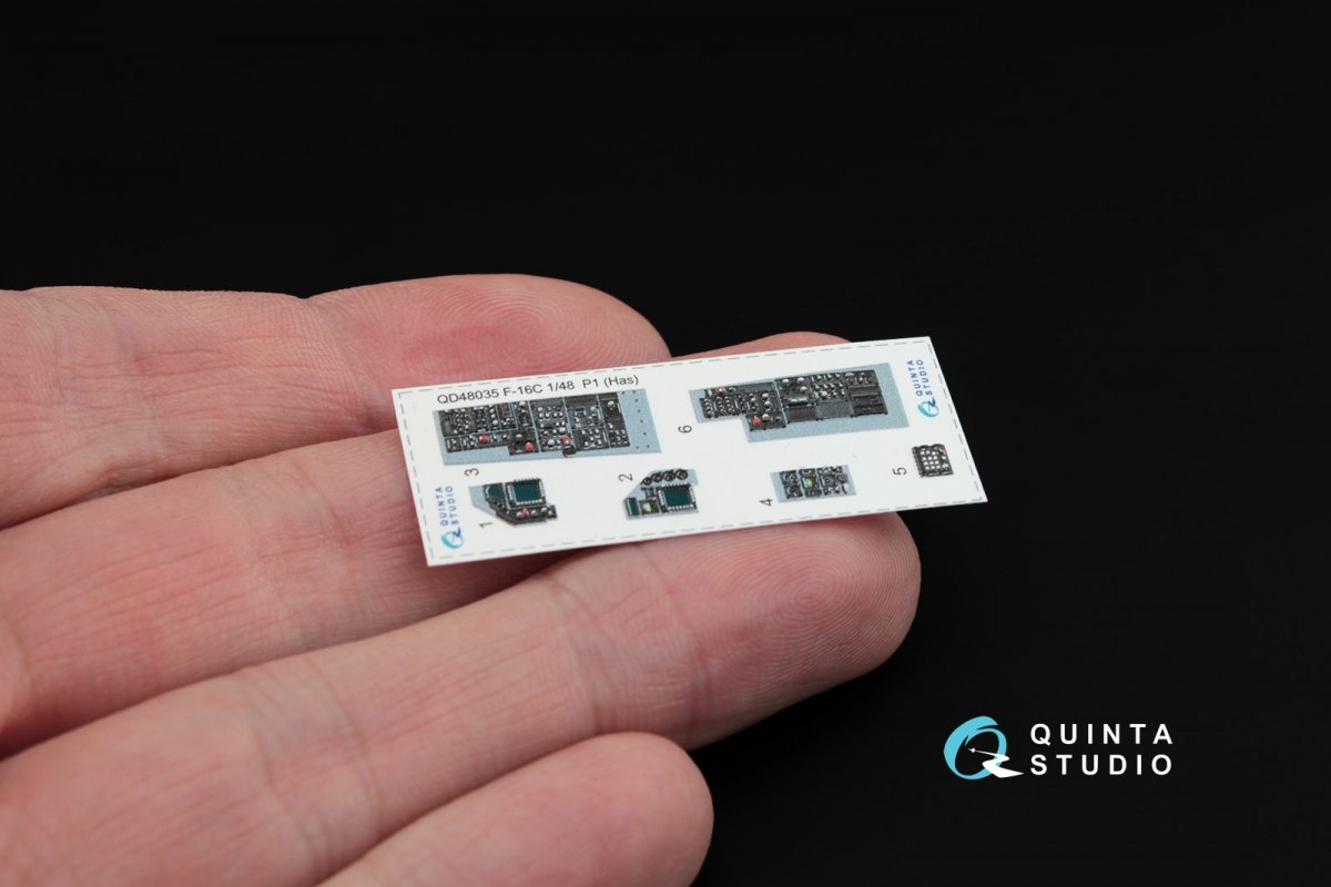 Quinta Studio QD48035 F-16С 3D-Printed &amp;amp; colored Interior on decal paper (for Hasegawa kit) 1/48 – immagine 7