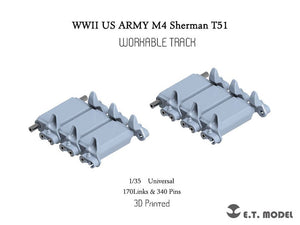 ET Model P35-085 WWII US ARMY M4 Sherman T51 Workable Track (3D Printed) 1/35