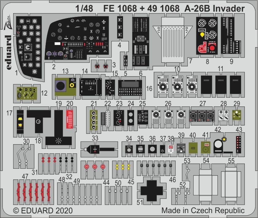 Maquette Eduard FE1068 A-26B Invader 1/48 ICM
