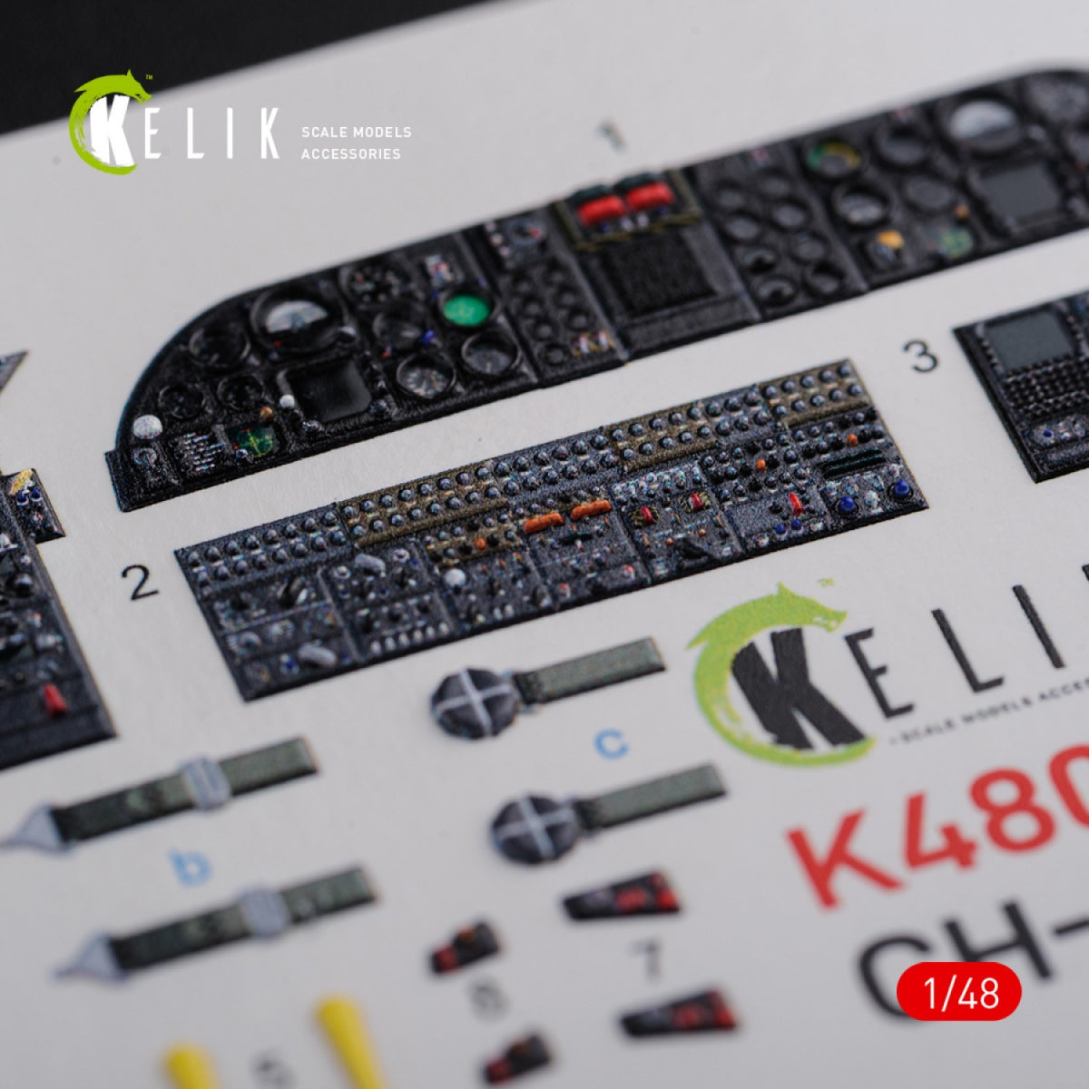 KELIK K48090 CH-46E interior 3D decals for Academy kit 1/72 – zdjęcie 2