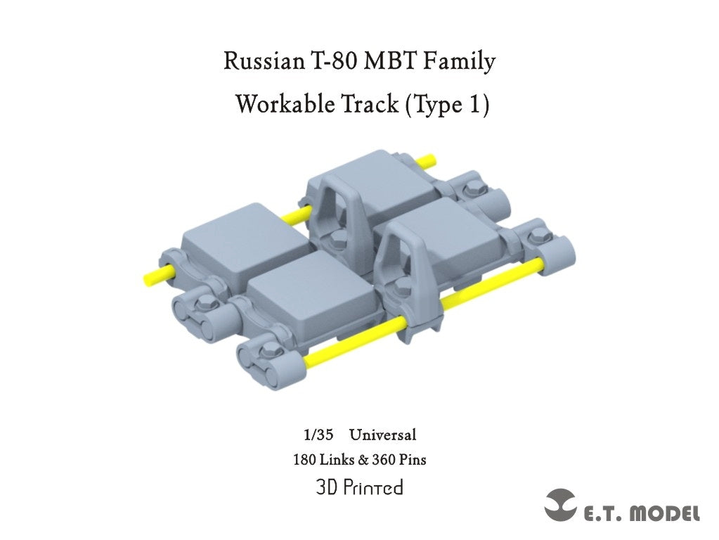 ET Model P35-067 Chenilles fonctionnelles pour char de combat principal russe T-80 (Type 1) Impression 3D à l&amp;#39;échelle 1/35