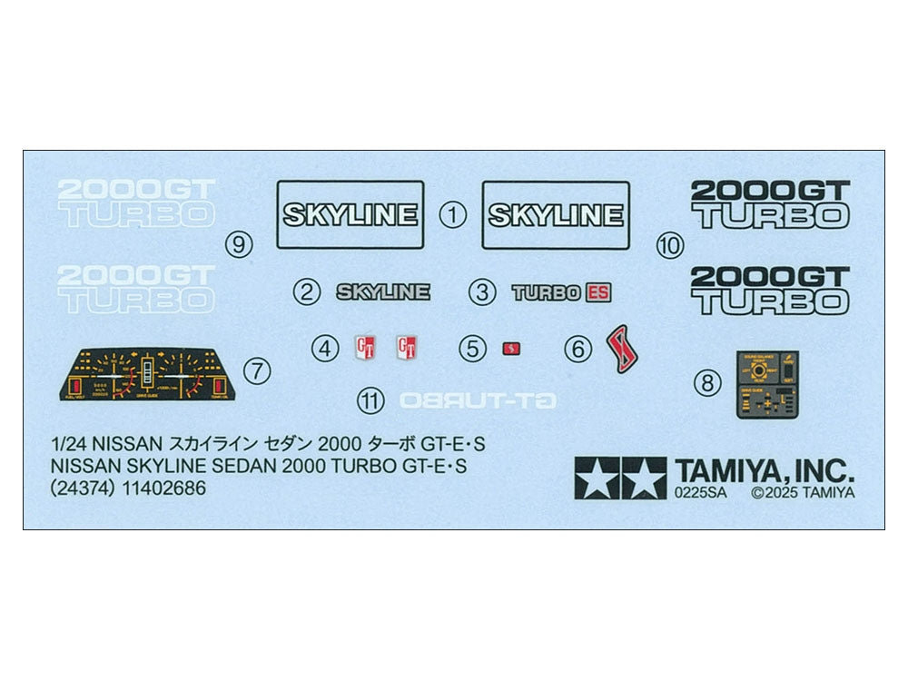 Tamiya 24374 Nissan Skyline Sedan 2000 Turbo GT-ES 1/24