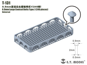 ET Model T-131 0.9mm Large Conical Bolts Type.1 240 pieces