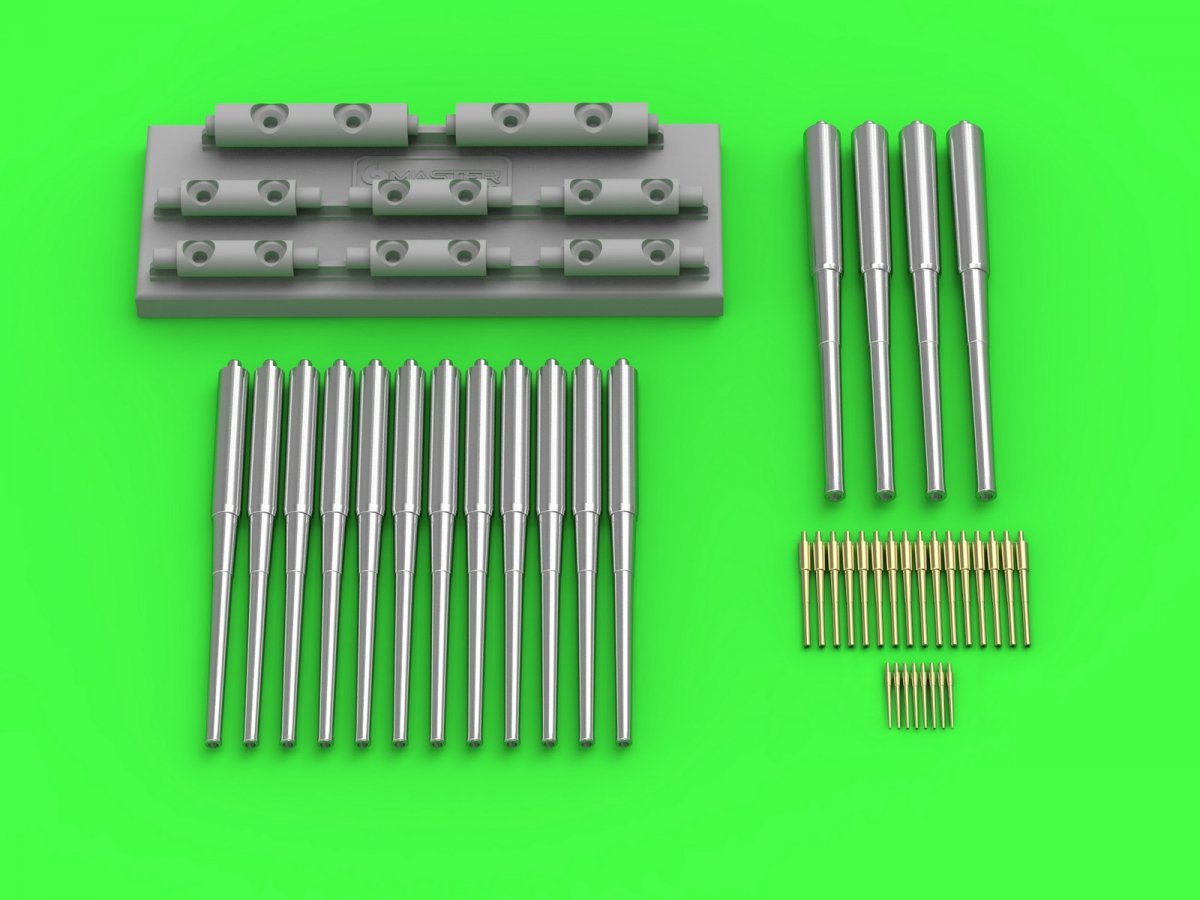 Master SM-350-097 Gun barrels of the French pre-dreadnought Danton - 305mm (4 pcs.), 240mm (12 pcs.), 75mm (16 pcs.), 47mm (8 pcs.) (1/350)