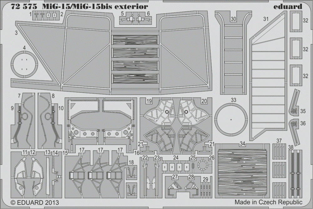 Eduard 72575 MiG-15/ MiG-15bis extérieur 1/72 EDUARD