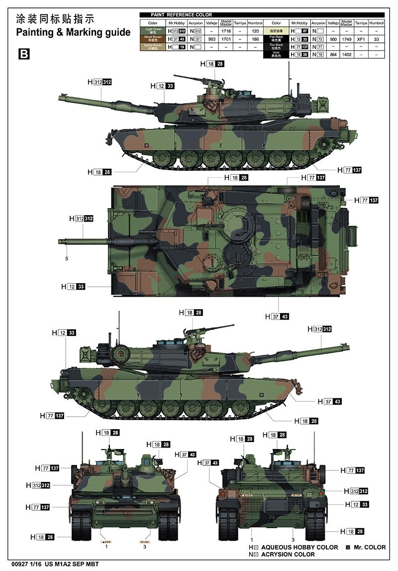Trumpeter 00927 US M1A2 SEP MBT 1/16 – obrázek 5