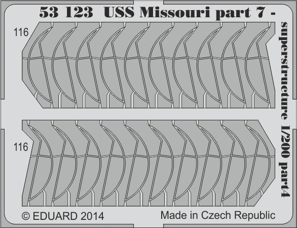 Eduard 53123 USS Missouri part 7 - superstructure TRUMPETER 1/200 – obrázek 4