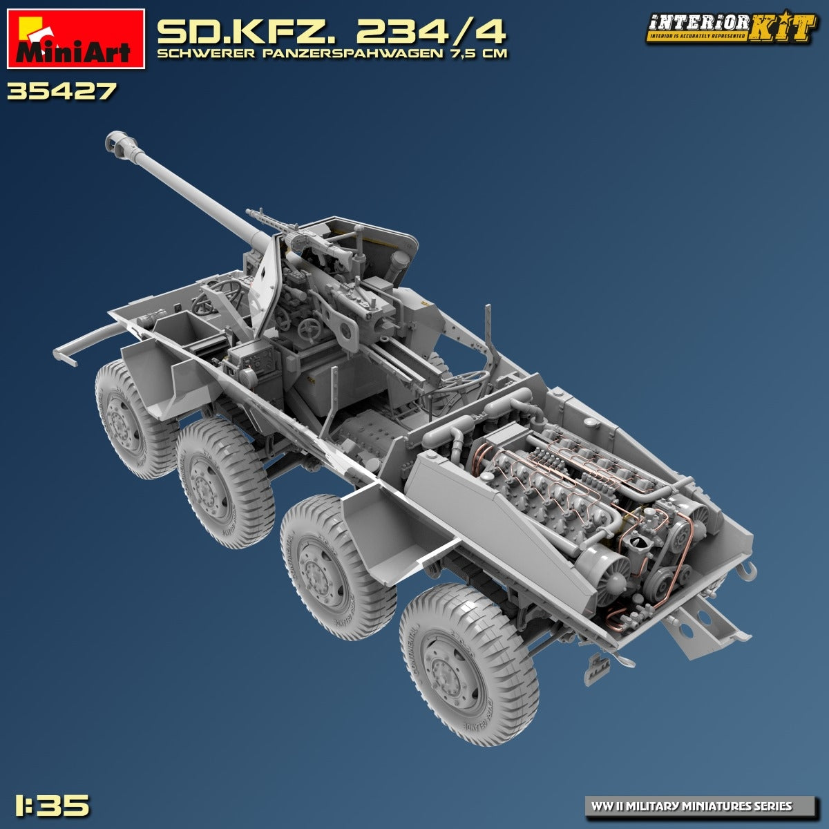 MiniArt 35427 Sd.Kfz. 234/4 SCHWERER PANZERSPÄHWAGEN 7.5 cm. INTERIOR KIT 1/35 – image 19