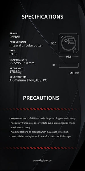 DSPIAE PT-C Integral Stepless Circular Cutter – zdjęcie 9