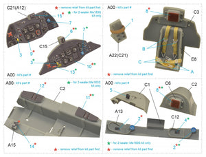 Quinta Studio QD48242 Me 163B/S 3D-Printed &amp;amp; colored Interior on decal paper (Dragon) 1/48 – image 2