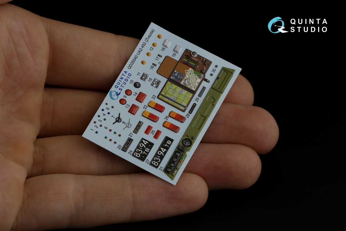 Quinta Studio QD35040 UAZ-452 3D-Printed &amp;amp; colored Interior on decal paper (Zvezda) 1/35 – image 10