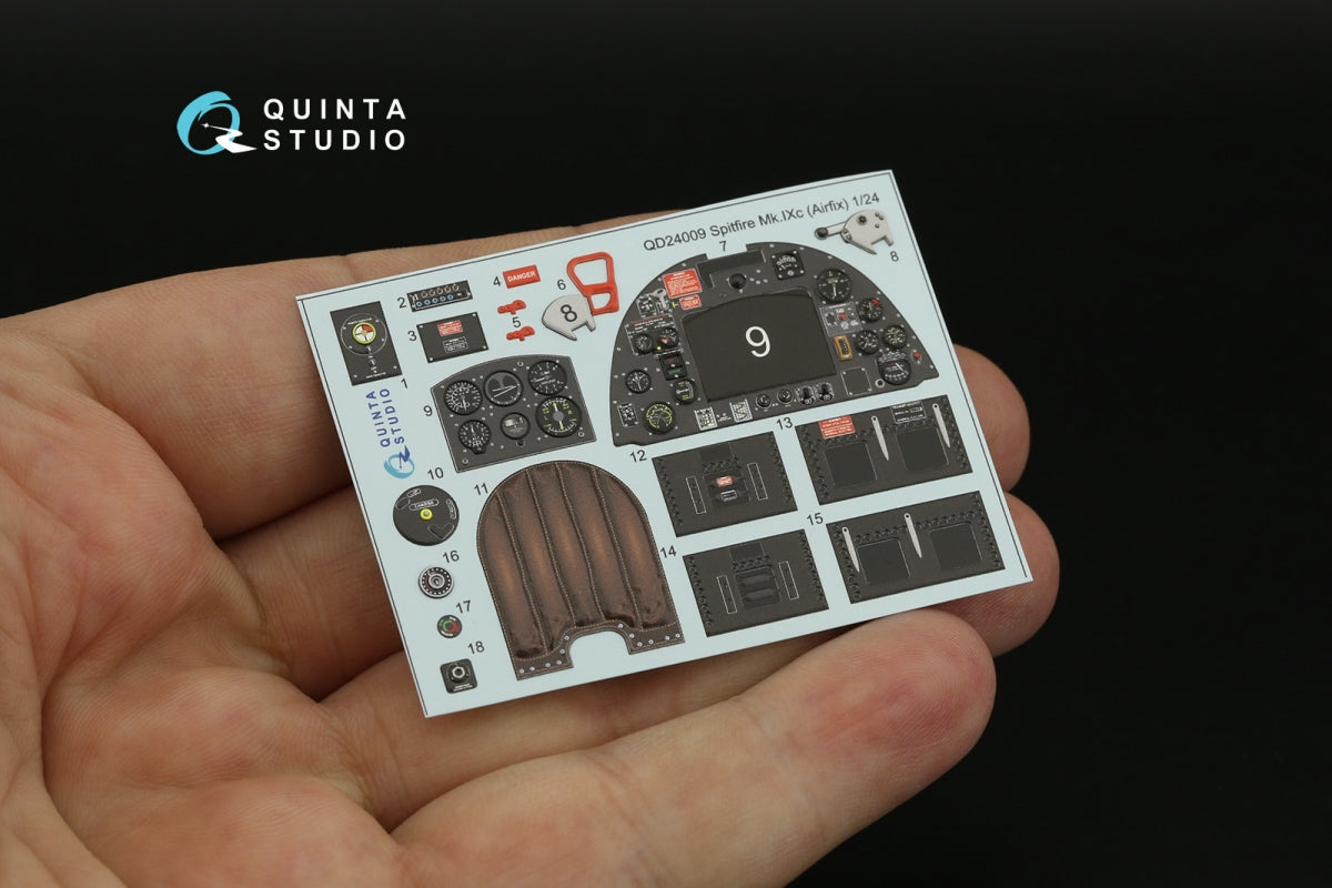 Quinta Studio QD24009 Spitfire Mk.IXc 3D-Printed &amp;amp; colored Interior on decal paper (Airfix) 1/24 – obrázek 10