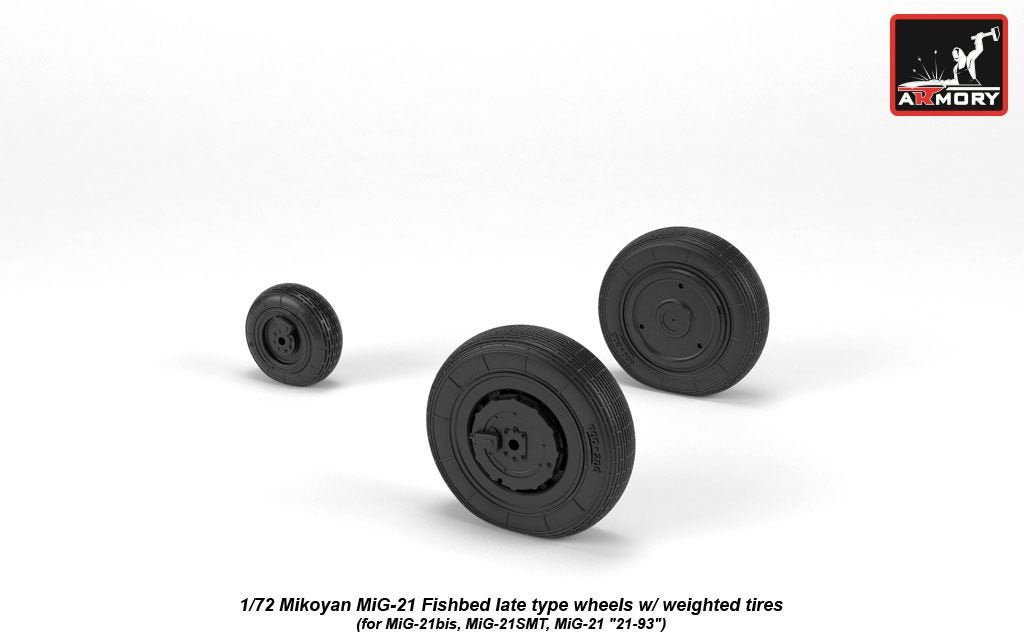 Armory Models AW72050 Mikoyan MiG-21 Fishbed wheels w/ weighted tires, late 1/72 – obrázek 4