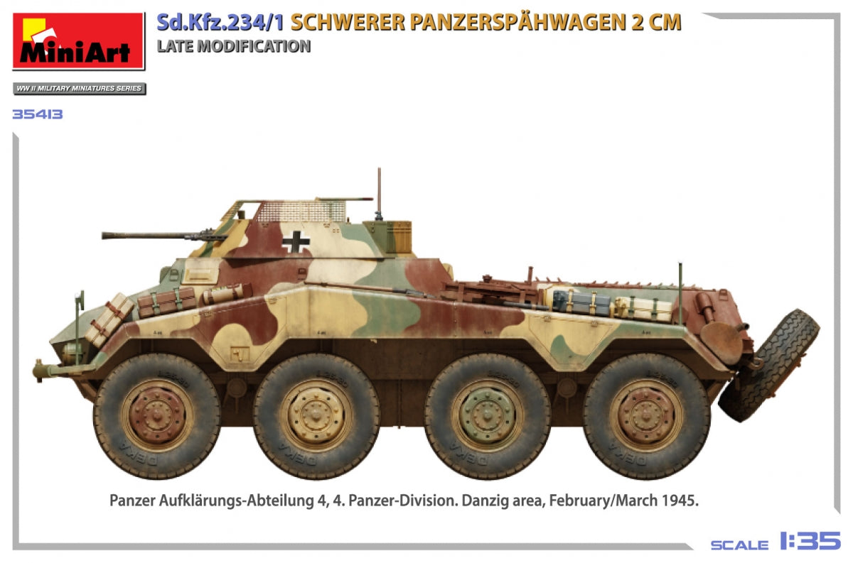 MiniArt 35413 Sd.Kfz.234/1 Schwerer Panzerspähwagen (2 cm). Late Mod 1/35 – obrázek 6