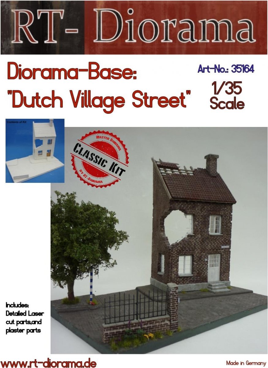 RT-Diorama 35164 Socle de diorama : « Rue de village hollandaise » 1/35
