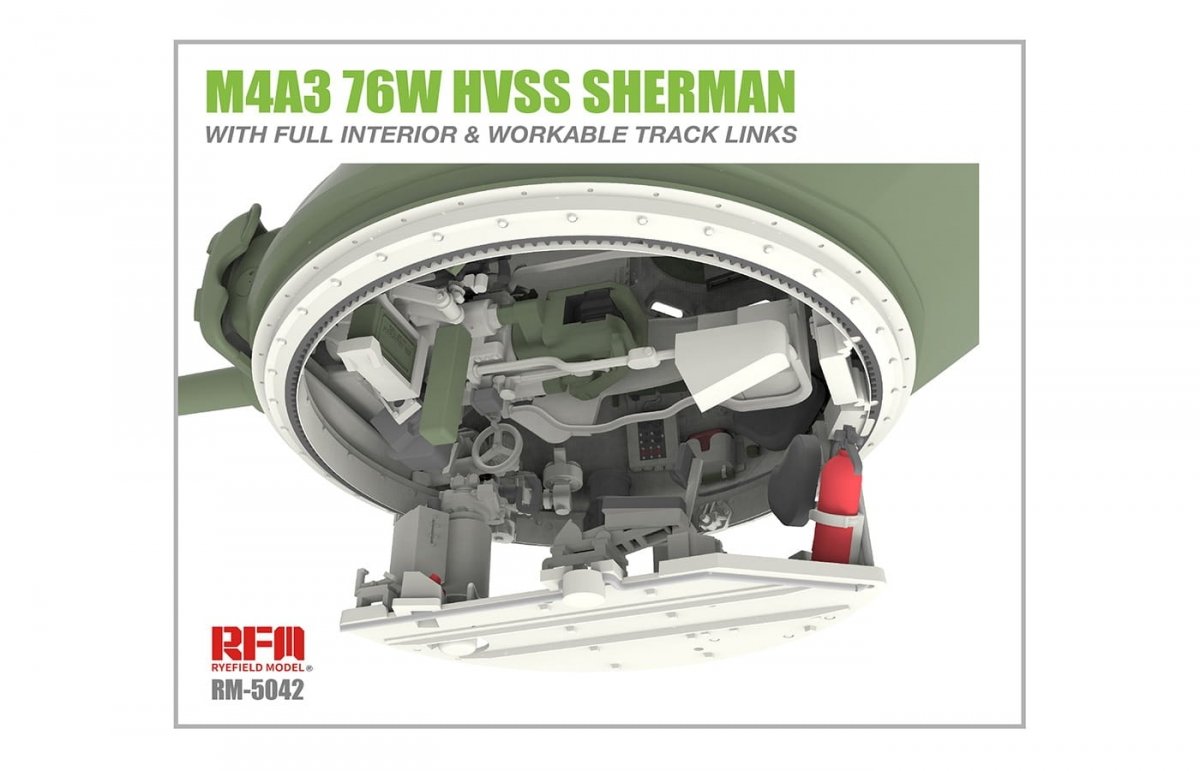 Rye Field Model 5042 M4A3 76W HVSS Sherman With full interior 1/35 – image 6