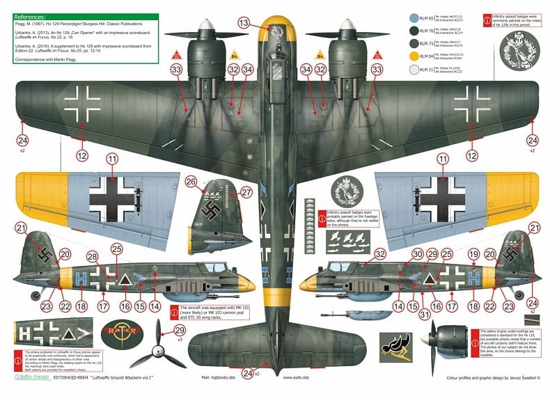 Exito ED48004 DECALS Luftwaffe Ground Attackers vol.1 - Ju 87 D-3, Hs 129, Fw 190F-8 1/48 – image 7