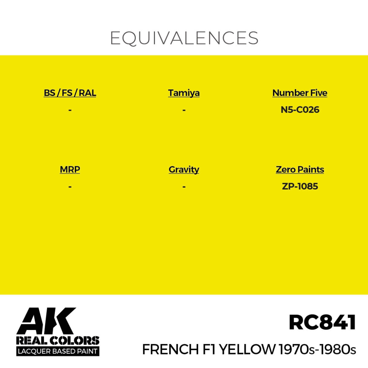 AK Interactive RC841 French F1 Yellow 1970s-1980s 17 ml – zdjęcie 3