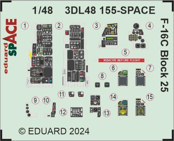 Eduard 3DL48155 F-16C Block 25 SPACE TAMIYA 1/48 – Bild 3
