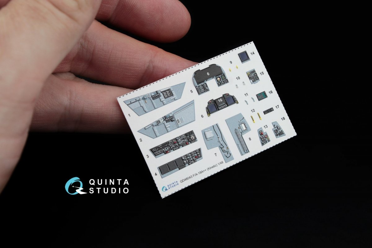 Quinta Studio QD48043 F/A-18 A++ 3D-Printed &amp;amp; colored Interior on decal paper (for Kinetic) 1/48 – Bild 2