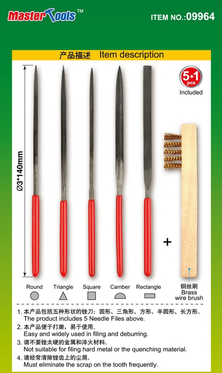 Trumpeter 09964 Assorted needle files set (Middle-Toothed) - 3*140mm – Bild 3
