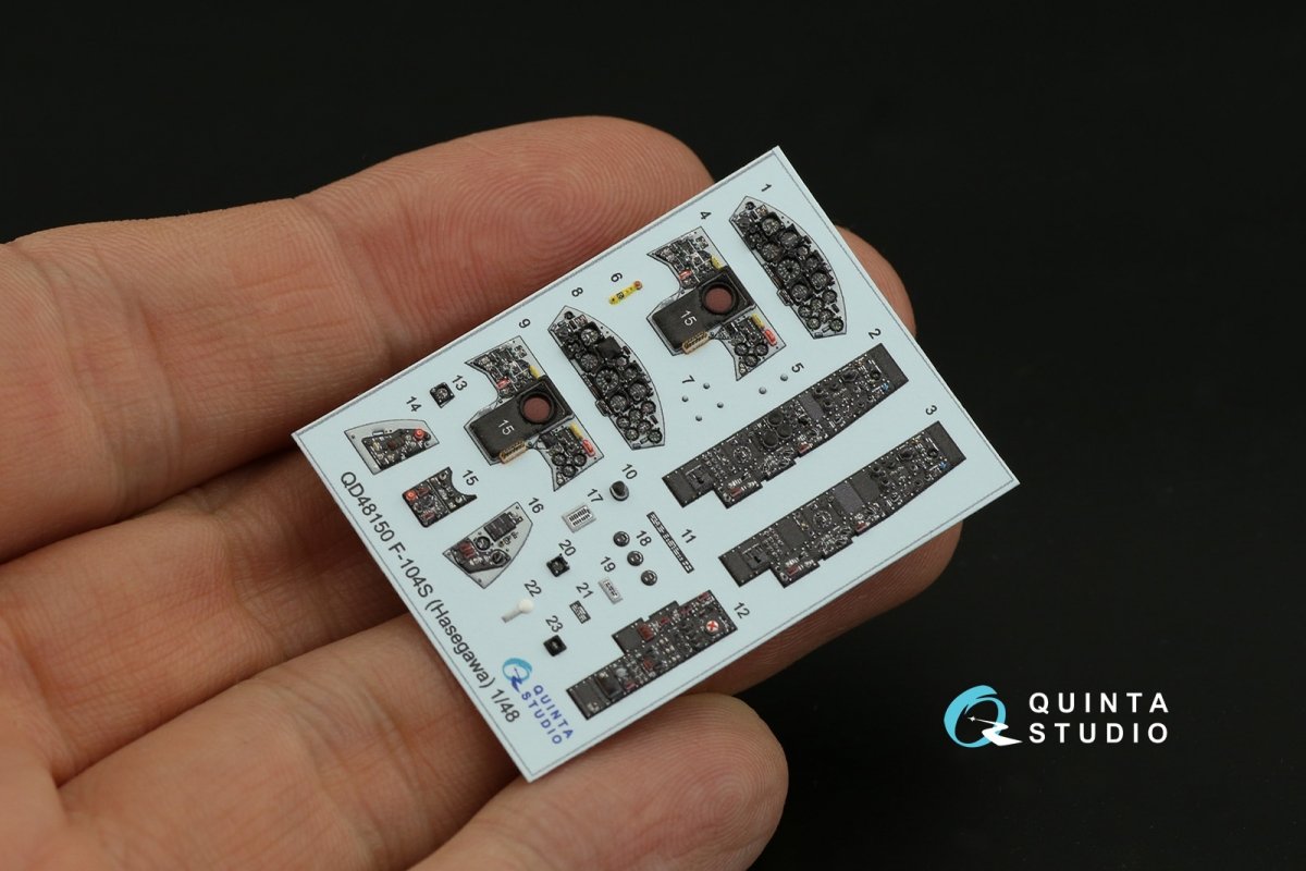 Quinta Studio QD48150 F-104S 3D-Printed &amp;amp; colored Interior on decal paper (Hasegawa) 1/48 – obrázek 10