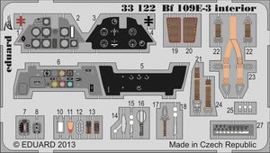 Eduard 33122 Bf 109E-3 interior SA 1/32 Cyber Hobby