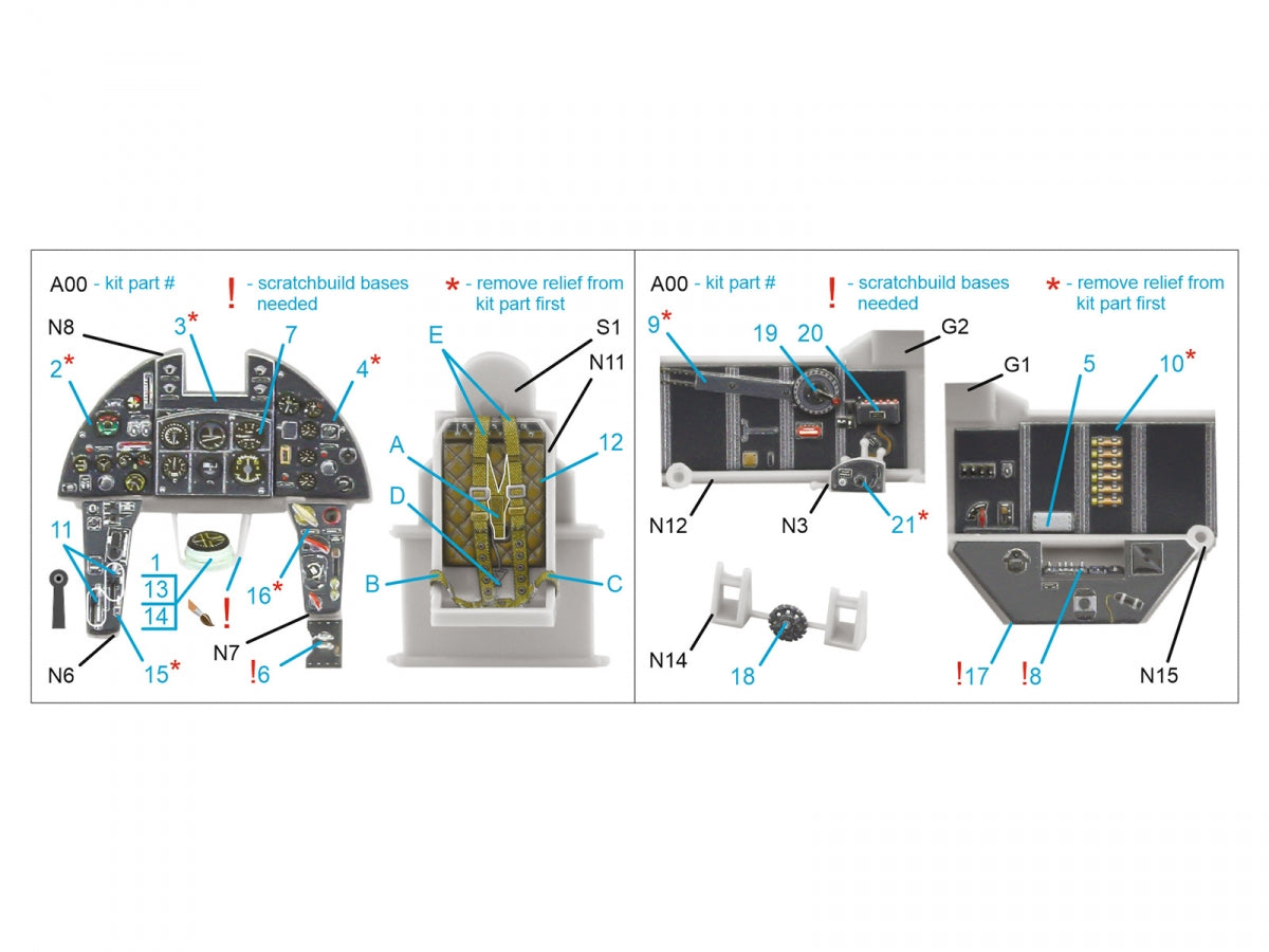 Quinta Studio QD48503 Typhoon Mk.Ib late 3D-Printed &amp;amp; colored Interior on decal paper (Hasegawa/Italeri) 1/48 – imagen 2
