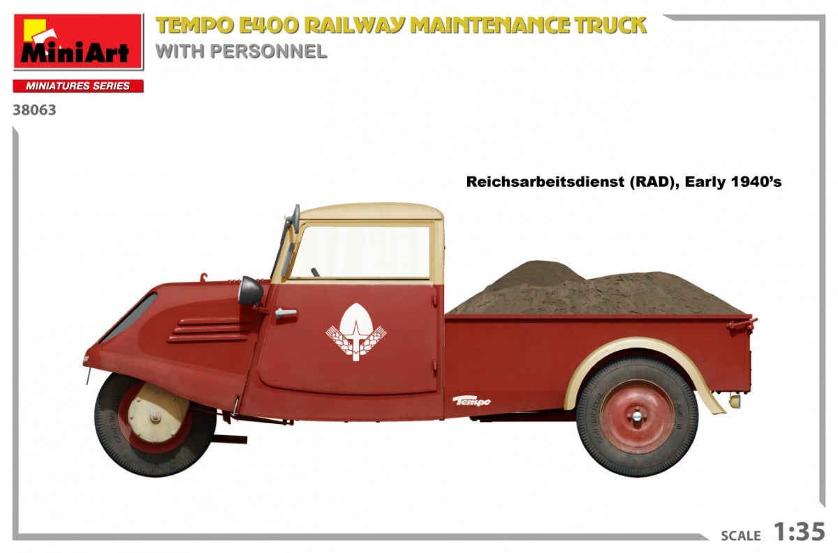 MiniArt 38063 Tempo E400 railway maintenance truck with personnel 1/35 – Bild 7
