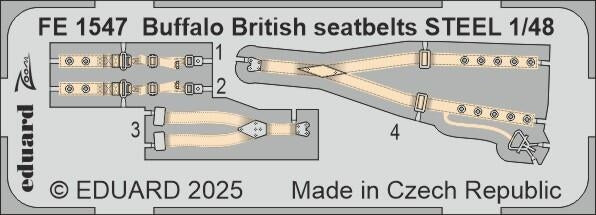 Eduard FE1547 Buffalo British seatbelts STEEL TAMIYA 1/48