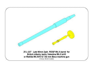 Aber 35L-227 Late barrel for Valentine Mk.II to VII or Matilda Mk.III/IV with Besa MG barrel 1/35 – image 9