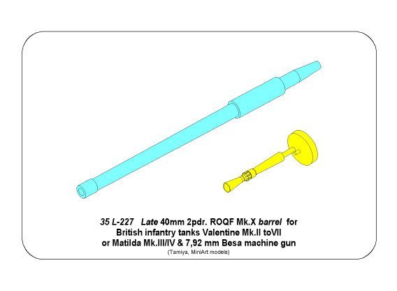 Aber 35L-227 Late barrel for Valentine Mk.II to VII or Matilda Mk.III/IV with Besa MG barrel 1/35 – image 9
