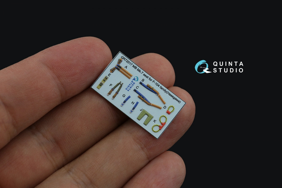 Quinta Studio QD72100 F-104G 3D-Printed &amp;amp; colored Interior on decal paper (Hasegawa) 1/72 – image 7