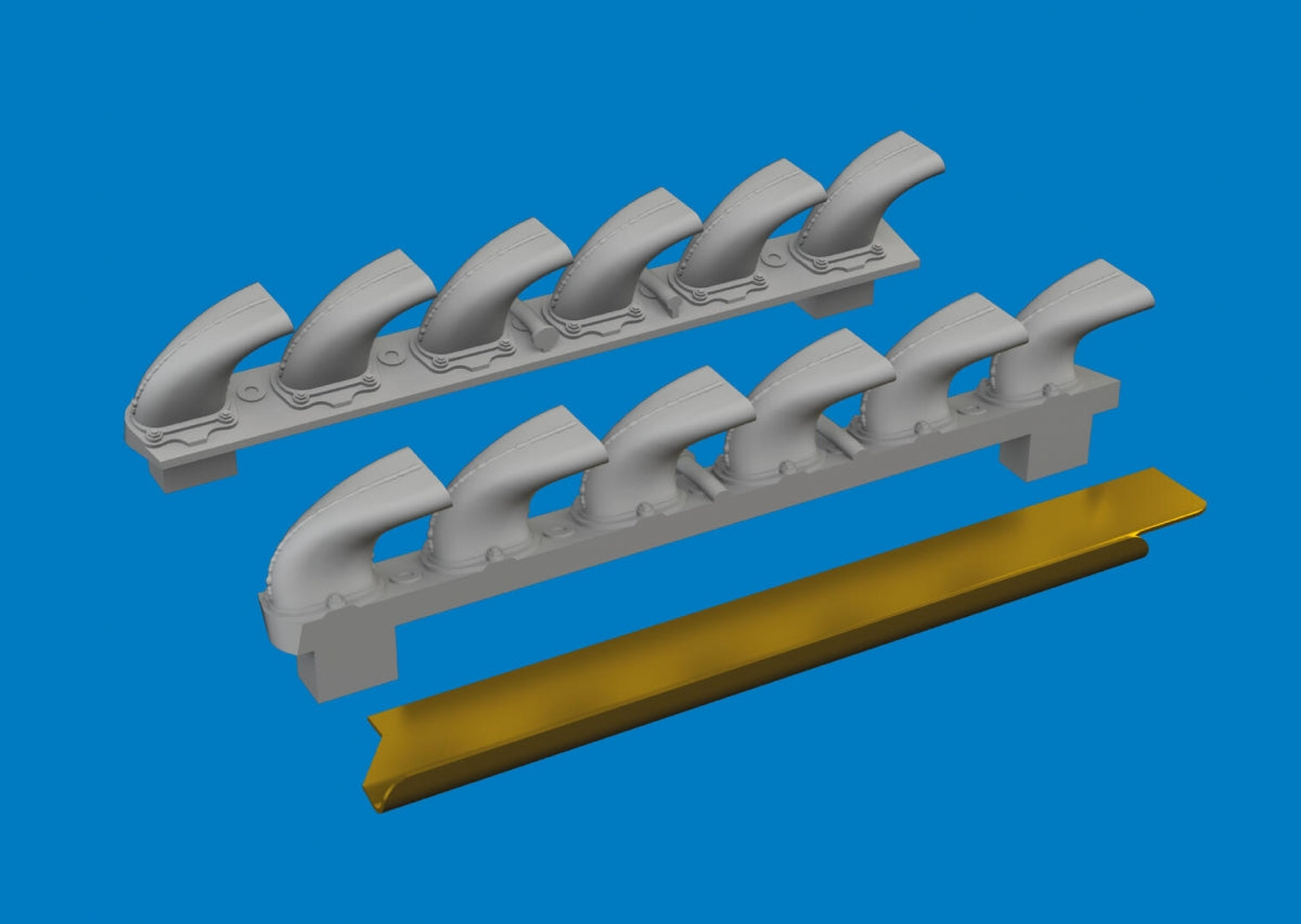 Eduard 672406 Bf 109G-6 exhaust stacks PRINT Tamiya 1/72 – Bild 3