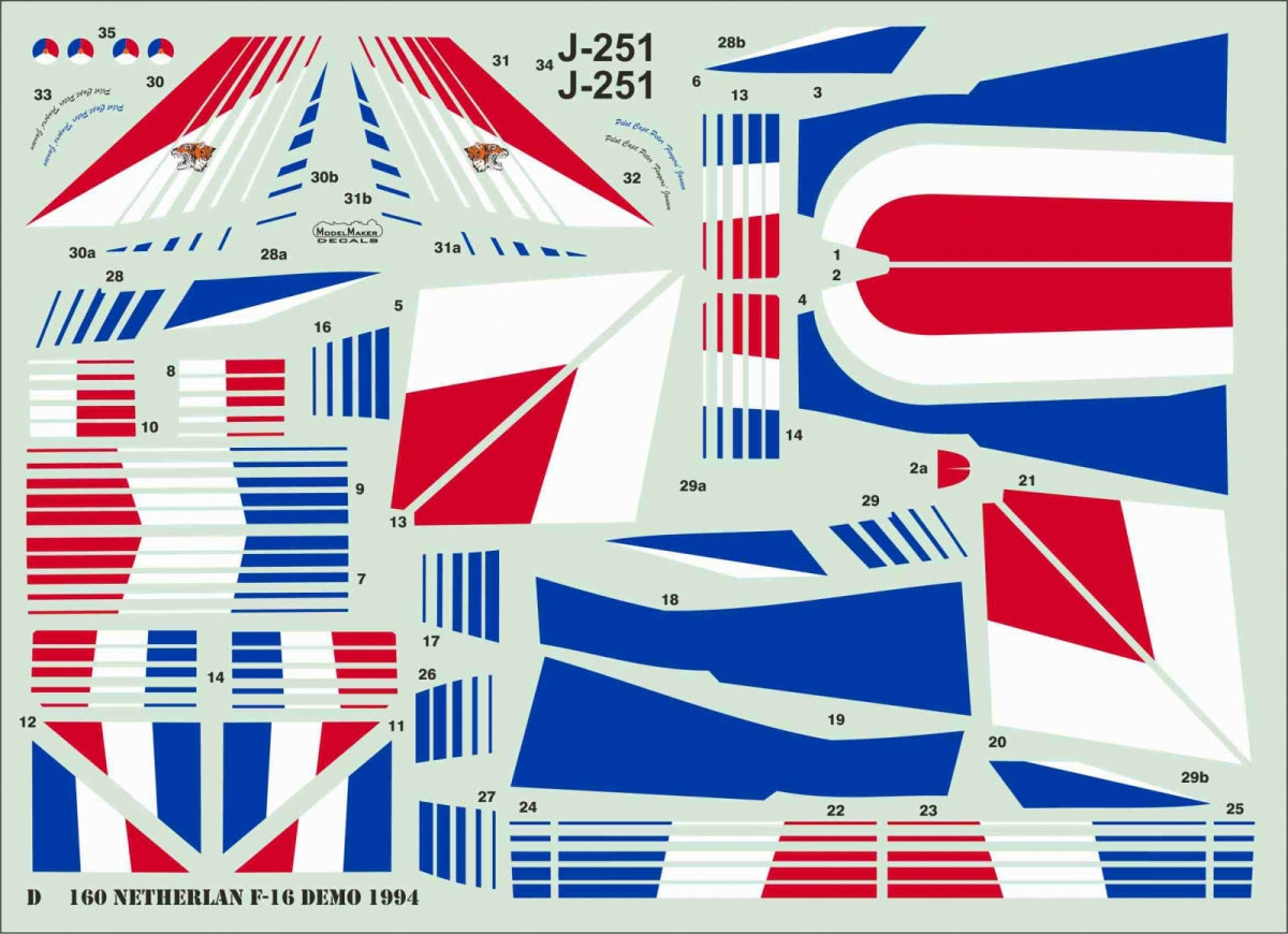 ModelMaker Decals D48160 Dutch F-16 Demo 1994 1/48 – image 4