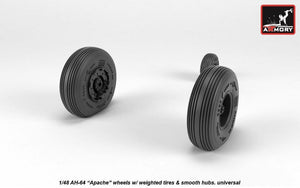 Armory Models AW48330 AH-64 Apache wheels w/ weighted tires, smooth hubs 1/48 – image 4