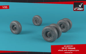 Armory Models AW35301 CH-47 Chinook wheels w/ weighted tires 1/35 – image 3
