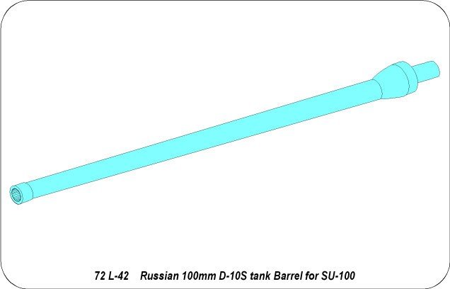 Aber 72L-42 Barrel 100 mm for SU-100 / Russian 100 mm Barrel for SU-100 1/72 – obrázek 6