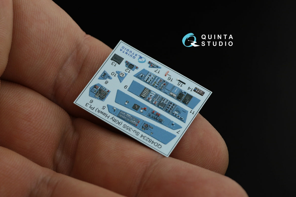 Quinta Studio QD48234 Su-35S 3D-Printed &amp;amp; colored Interior on decal paper (KittyHawk) 1/48 – Bild 6