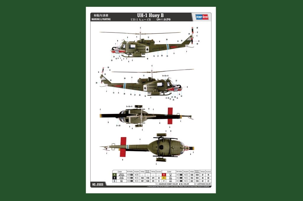 Hobby Boss 81806 UH-1 Huey B 1/18 – image 3