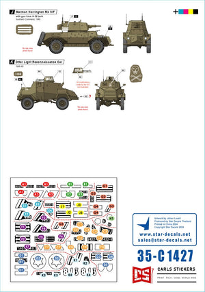 Star Decals 35-C1427 Early IDF markings # 1. Israeli armored cars and AFVs in 1948-49. Daimler AC Mk 2, Humber AC Mk IV, Humber LRC, Marmon-Herrington Mk IVF, M3 White Scout Car, Humber SC, CMP C15TA. 1/35 – image 3