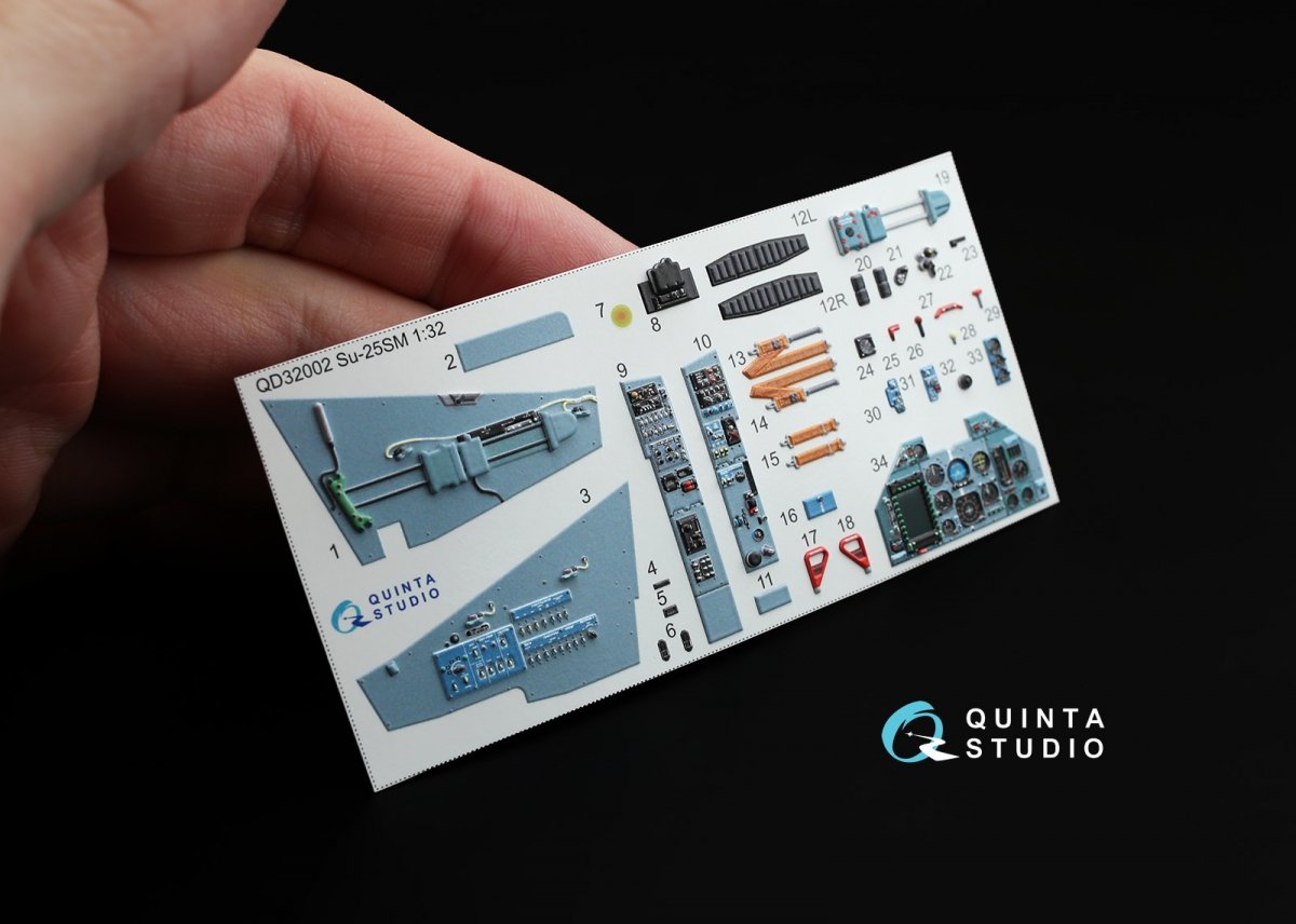 Quinta Studio QD32002 Su-25SM 3D-Printed &amp;amp; colored Interior on decal paper (for Trumpeter kit) 1/32 – immagine 6